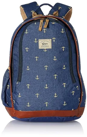 Gear Anchor Triumph 30L Medium Water Resistant School Bag College Bag Daypack Casual Backack for Girls Boys Men Women Blue Beige 