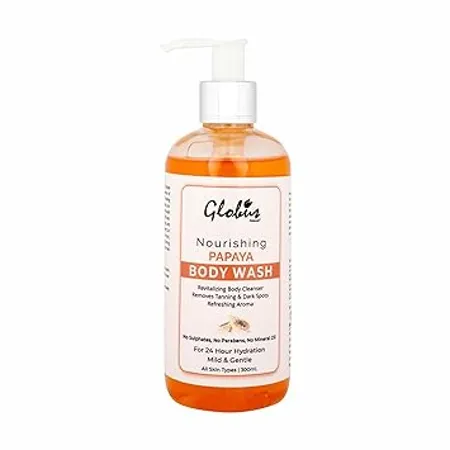Globus Naturals Nourishing Papaya Body Wash For Tan Removal Hydration Enriched with Aloe Vera 300ml