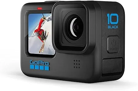 GoPro HERO10 Black Waterproof Action Camera with Front LCD and Touch Rear Screens 5 3K60 Ultra HD Video Optical 1X and Digital 4X 23MP Photos 1 Year INTL Warranty 1 Year in Warranty 
