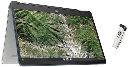 HP Chromebook x360 Intel Celeron N4120 14 inch 35 6 cm Micro Edge Touchscreen 2 in 1 Laptop 4GB RAM 64GB eMMC Chrome 64 UHD Graphics 1 49kg 14a ca0504TU v236w USB 2 0 64GB Pen Drive Metal