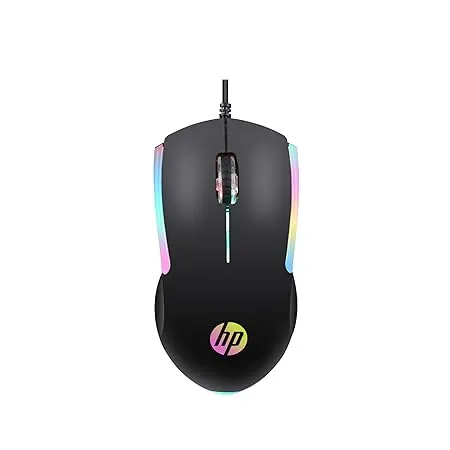 HP M160 USB Wired Gaming Optical Mouse with LED Backlight 1000 DPI 3 Buttons and Press Life Up to 3 Million Clicks 1 Year Warranty 843W8AA Black 