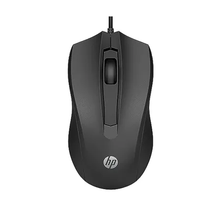 HP Wired Mouse 100 with 1600 DPI Optical Sensor USB Plug and Play ambidextrous Design Built in Scrolling and 3 Handy Buttons 3 Years Warranty 6VY96AA 