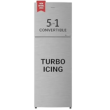 Haier 240 L 2 Star Frost Free Inverter Double Door Top Mount Refrigerator 2023 Model HEF 252DS P Dazzle Steel Convertible 