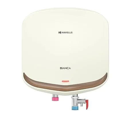 Havells Bianca 3 litre 3 KW Instant Water Heater with Flexi Pipe 2 year comprehensive 3 year warranty on heating element and 5 year warranty on inner container Ivory Champagne Gold 