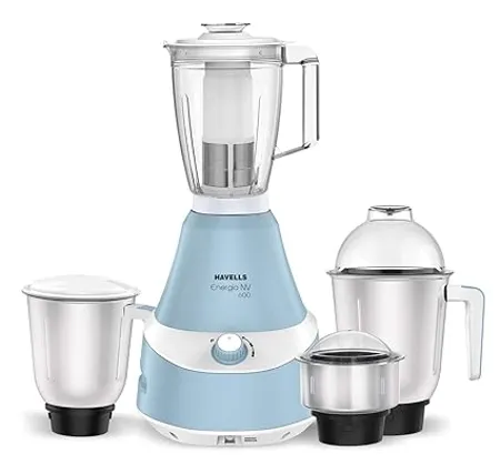 Havells Energeia 600 Watt Mixer Grinder with 4 Jar Blue 