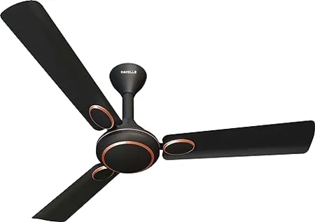 Havells Fusion Prime ES 1200mm Decorative Ceiling Fan with 100 Pure Copper Watt 52 Air Flow 220 cmm Speed 350 RPM 65 dB Matt Black 