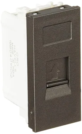 Havells ORO RJ11 Socket W O Shutter ORO Magnesium Grey Pack of 10 