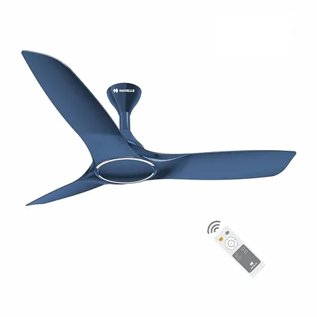 Havells Stealth Air The most silent BLDC fan with Premium Look and Finish 1200mm BLDC motor and Remote Controlled Ceiling Fan Indigo Blue Pack of 1 