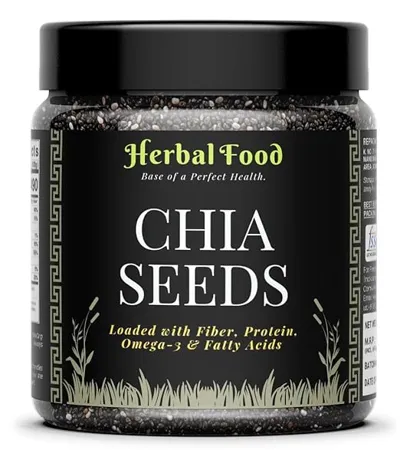 Herbal Food Raw chia seeds Seeds 250g Omega 3 Seeds for Eating Non GMO and Fibre Rich Seeds for Weight Loss Healthy