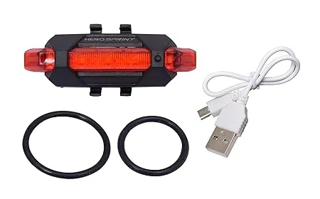 Hero Rechargeable Waterproof 4 Mode Back Light Tail Light with Micro USB Cable Charging for Bicycle