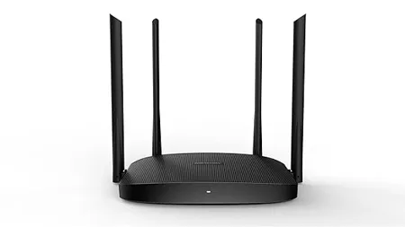 Hikvision 1200Mbps Wireless Router Dual Band Support Four 5 dBi Amplified Antennas 4 RJ45 Slots Client AP WISP and AP Support Beamforming Supported Convenient Management Black DS 3WR12C 