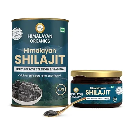 Himalayan Organics 100 Pure Shilajit Shilajeet Resin to Boost Performance Power Stamina Endurance Strength With Fulvic Acid 85 Trace Minerals Complex for Energy Maximum Potency Immune Support I Authentic Genuine Natural and Most Potent I 20g