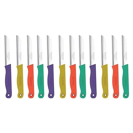 Hotmark 10 Pcs Kitchen Knife Set Multipurpose Utility Knives for Household 5 Pcs Serrated Knife 5 Pcs Sharp Edge Knife Pack of 10 Stainless Steel