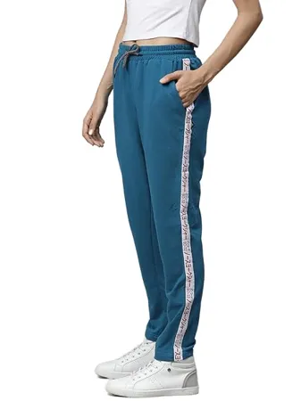 Hubberholme Women s Cotton Blend Regular Fit Side Tape Track Pants