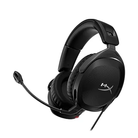 HyperX Cloud Stinger 2 Greatness Refined Lightweight Wired Over Ear Headset with mic Swivel to Mute Function 50mm Drivers PC Compatible Black 519T1AA 