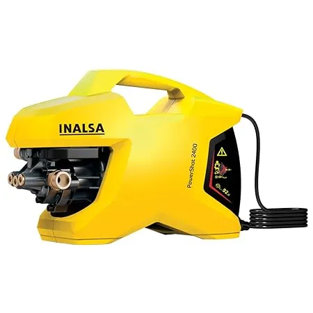 INALSA High Pressure Washer Power 2400 W with 100 Copper Induction Motor Industrial Grade Heavy Duty Pressure 135 Bar Max Flow 432 l h 6m Hose Pipe for Cleaning Homes Cars Garden Powershot 2400 