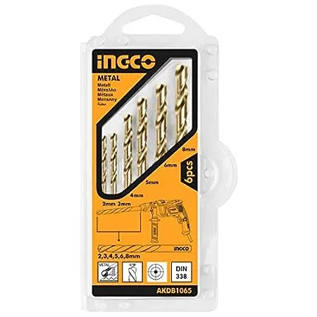 Ingco 6PCS HSS Twist Drill Bits Set AKDB1065 