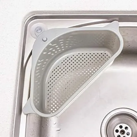 JRM Multifunctional Plastic Drain Shelf Sink Storage Rack For Kitchen Bathroom Soap Box Organizer Grey 