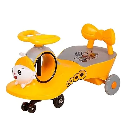 Jack Royal Coco Rider Drift Magic Swing Car for Kids Baby Twister Magic Ride on Car with Scratchfree PU Wheels Push Ride on Magic Swing Car for Kids 3 Years Capacity Upto 125 KG Yellow 