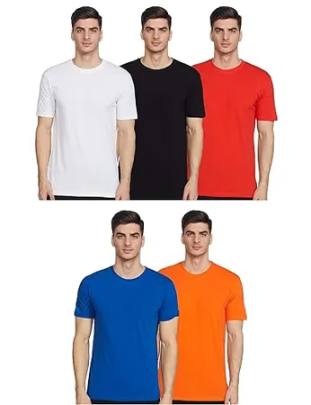 Joshua Tree Men s Plain Regular fit T Shirt Pack of 5 WRBNBO 16 Multicolour XL 