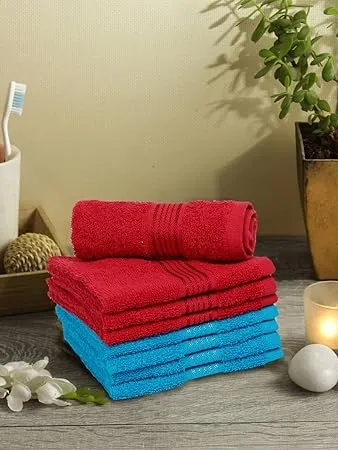 KOPA Quick Dry 100 Cotton Soft Terry Towel 8pc Face Towel d ross Solid Turq Yellow