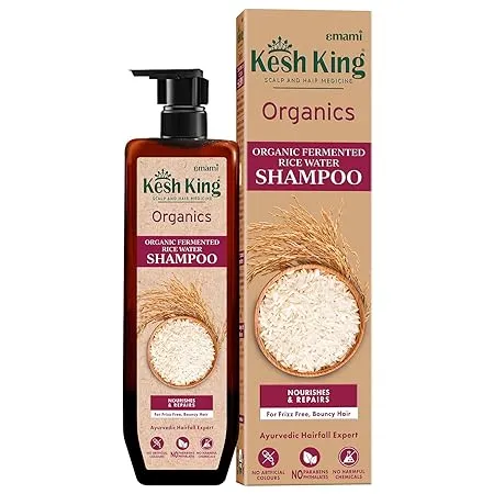 Kesh King Organics Fermented Rice Water Shampoo Nourishes Repairs For Frizz Free Bouncy Hair Certified Organic No Artificial Colours Parabens Phthalates Or Harmful Chemicals 300ml