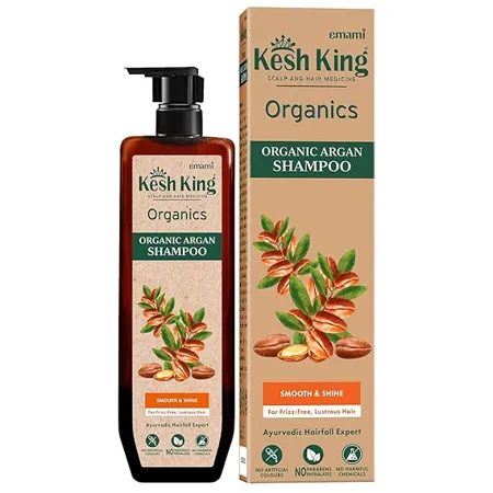 Kesh King Organics Organic Argan Shampoo Smoothens Restores Shine For Silky Lustrous Hair Organic No Artificial Colours Parabens Phthalates Or Harmful Chemicals 300ml