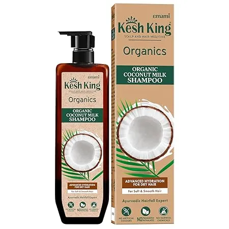 Kesh King Organics Organic Coconut Milk Shampoo Intense Hydration For Dry Hair And Scalp Healthy Nourished Hair Organics No Artificial Colours Parabens Phthalates Or Harmful Chemicals 300ml