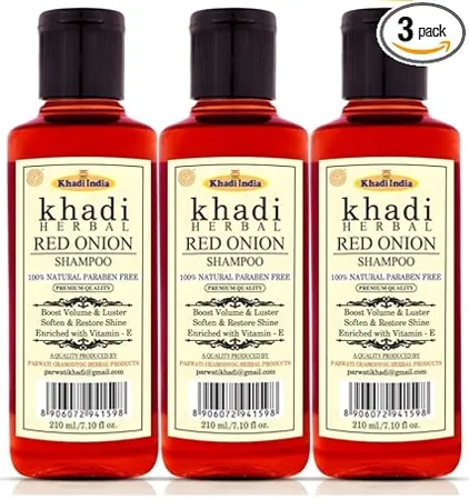 Khaddi Herbal 100 Pure Natural Red Onion Shampoo l For Hair Growth Control Hair Losses 630Ml Pack Of 3 