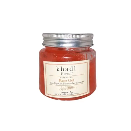 Khadi Herbal Rose Moisturizing Gel for Face Skin enriched with Aloevera Liqorice Cucumber Extract Pure Herbal Natural Face Gel for Skin Hydration Pack of 1 200gm 