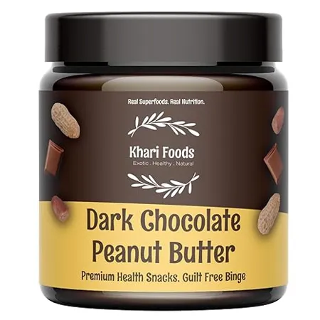 Khari Foods Crunchy Peanut Butter 300g Fibre Protein Rich Made With Jaggery No Added Palm Oil Dark Chocolate 300g 