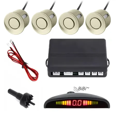 Kingsway Car Reverse Parking Sensor with LED Display Universal Fit for Maruti Suzuki Ertiga Model Year 2018 2022 Color White Ultrasonic Reverse Parking Auto Detectors Radar System