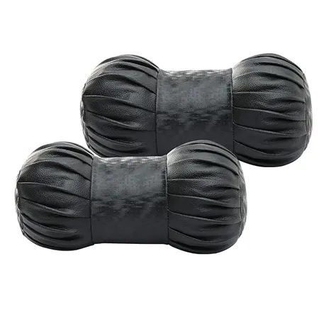 Kingsway Dumbbell Shape Neck Rest Car Cushion for Mahindra KUV 100 2016 Onwards Leatherette Black Set of 2 Piece