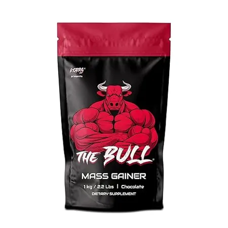 Kobra Labs The Bull Mass Gainer 1Kg Chocolate Lean Whey Protein Muscle Mass Gainer Complex Carbohydrates 18Gm Protein Reduces Muscle Breakdown Boosts Powder Pack of 1