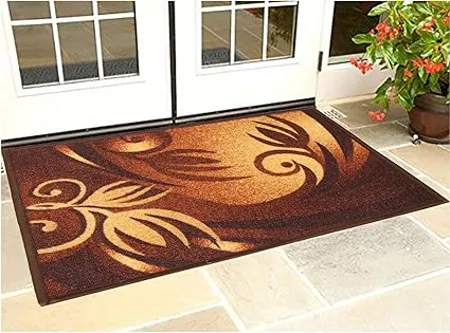 Kuber Industries Country Modern Door Mat Floor Mat Solid Print Cotton Material Water Absorbent Easy to Wash Size Large 71 X 47 Cm Brown Large Rectangle
