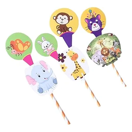 Kuber Industries Cupcake Toppers Cardboard Cupcake Picks Decorations Supplies for Farewell Birthday Party Theme Cupcake Topper 7 Pieces DT 2099 Multicolor