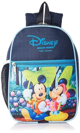 Kuber Industries Disney Print Unisex School Bag Kids School Backpack School Bag for Girls Boys Disney Mickey Minnie Mouse Blue 