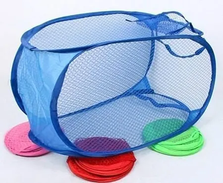 Kuber Industries Mesh Laundry Basket Colour and Print Might Vary According to availibility KUBL1223 