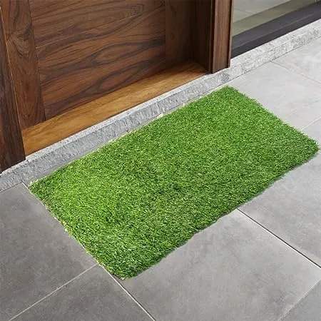 Kuber Industries PVC 45 MM Artificial Grass Door Mat 24 x 15 2 Green Grass0108 Standard
