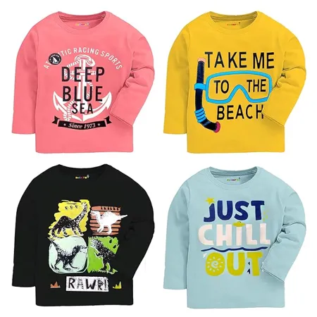 Kuchipoo Boys Cotton T Shirt Combo of 5 Multicolored KUC TSHRT 133 