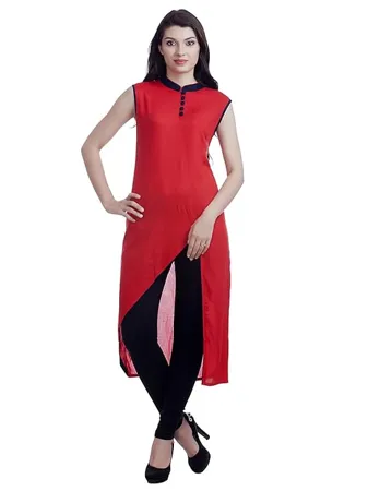 Kurti s By Menka Women s Rayon Straight Kurta
