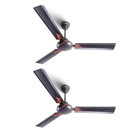LONGWAY Creta P2 1200 mm 48 inch Ultra High Speed 3 Blade Anti Dust Decorative Star Rated Ceiling Fan Smoked Brown Pack of 2 
