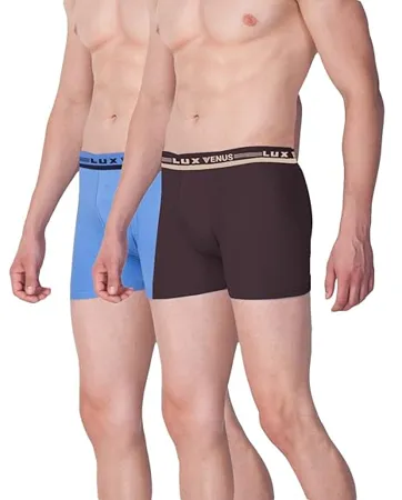 LUX VENUS Pure Cotton Drawer for Men Pack of 2 Multicolour