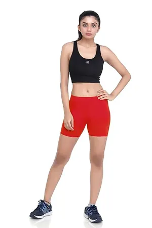 Laasa Women s Solid Inner Outer Wear Active Hot Shorts