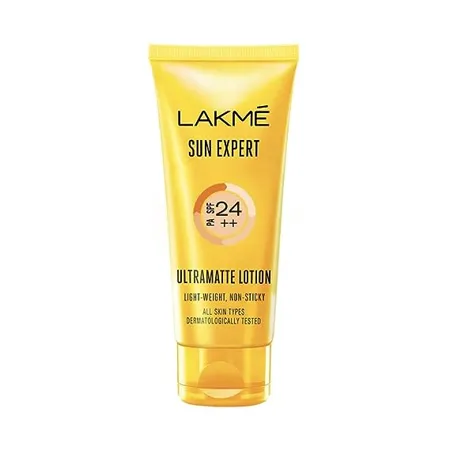 Lakme Sun Expert SPF 24 PA Ultra Matte Sunscreen 60ml for Sun Protection with Vitamin B3 Blocks upto 97 of Harmful UVB Rays Lightweight and Non Sticky For Men Women
