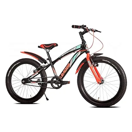 Leader Speedy Bike 20T Kids Cycle for Age 6 to 9 Years Black Orange Frame Size 12 Unisex Cycle