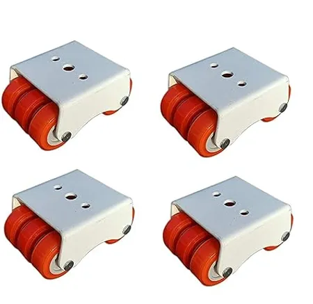 Lepose 4 x 6 Nylon Wheel Caster for Furniture Table Trolley 300 Kg Load Capacity Orange