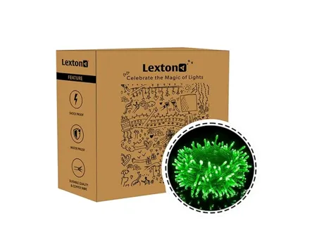 Lexton 40 Feet LED Decorative String Light for Indoor Outdoor Decorations Green Pack of 1 Standard