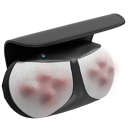 Lifelong LLM369 Cushion Massager and Body Massager with Heat and Strong 8 Deep Kneading nodes for Back Neck Shoulders Muscle Pain Relief and Portable Massager 1 Year Warranty Black 