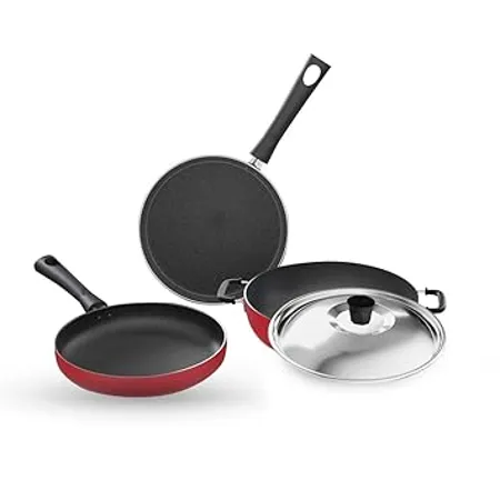 Lifelong Trio Non Stick 3 Piece Cookware Set Induction and Gas Compatible 